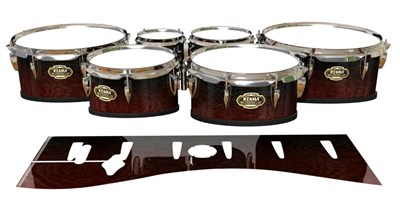 Tama Marching Tenor Drum Slips - Weathered Rosewood (Red)