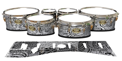 Tama Marching Tenor Drum Slips - White Paisley (Themed)