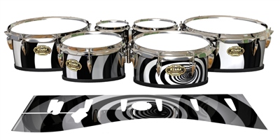 Tama Marching Tenor Drum Slips - White Vortex Illusion (Themed)