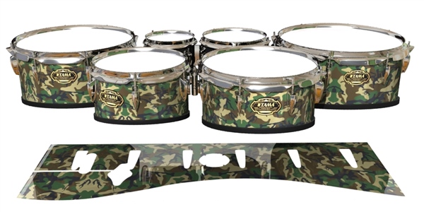 Tama Marching Tenor Drum Slips - Woodland Traditional Camouflage (Neutral)