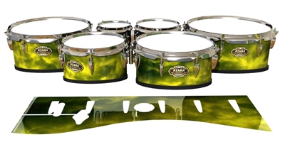 Tama Marching Tenor Drum Slips - Yellow Smokey Clouds (Themed)