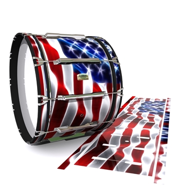 Yamaha 8200 Field Corps Bass Drum Slip - Stylized American Flag