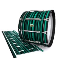 Yamaha 8200 Field Corps Bass Drum Slip - Aqua Horizon Stripes (Aqua)