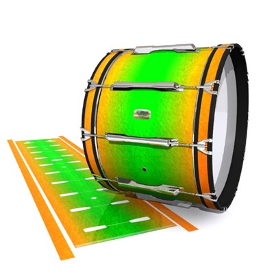 Yamaha 8200 Field Corps Bass Drum Slip - Green Prairie Fade (Green) (Orange)