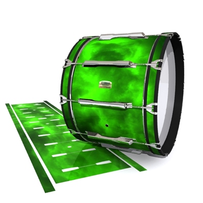 Yamaha 8200 Field Corps Bass Drum Slip - Green Smokey Clouds (Themed)