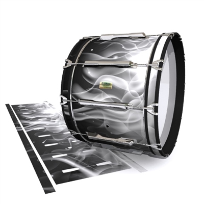 Yamaha 8200 Field Corps Bass Drum Slip - Grey Flames (Themed)