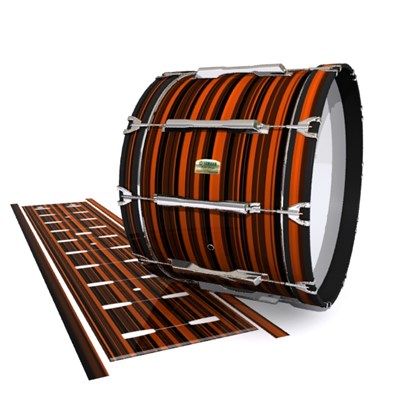 Yamaha 8200 Field Corps Bass Drum Slip - Orange Horizon Stripes (Orange)
