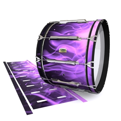 Yamaha 8200 Field Corps Bass Drum Slip - Purple Flames (Themed)