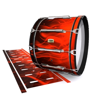 Yamaha 8200 Field Corps Bass Drum Slip - Red Flames (Themed)