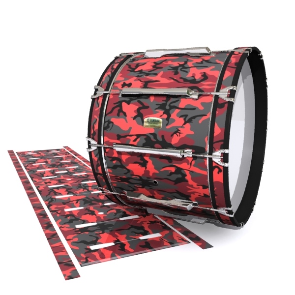 Yamaha 8200 Field Corps Bass Drum Slip - Red Slate Traditional Camouflage (Red)