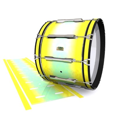 Yamaha 8200 Field Corps Bass Drum Slip - Springtime Fade (Yellow) (Aqua)