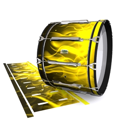 Yamaha 8200 Field Corps Bass Drum Slip - Yellow Flames (Themed)