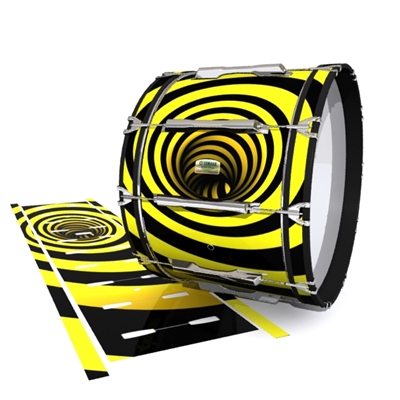 Yamaha 8200 Field Corps Bass Drum Slip - Yellow Vortex Illusion (Themed)