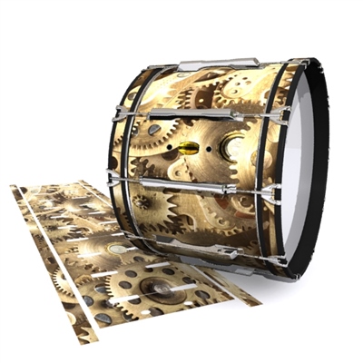 Yamaha 8300 Field Corps Bass Drum Slip - Golden Gears (Themed)