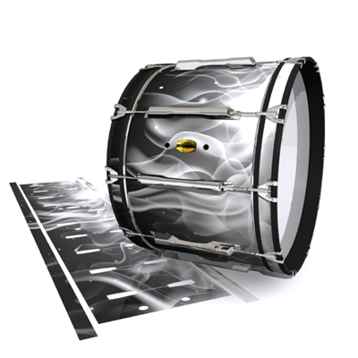 Yamaha 8300 Field Corps Bass Drum Slip - Grey Flames (Themed)