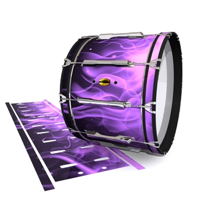 Yamaha 8300 Field Corps Bass Drum Slip - Purple Flames (Themed)
