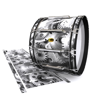 Yamaha 8300 Field Corps Bass Drum Slip - Silver Gears(Themed)