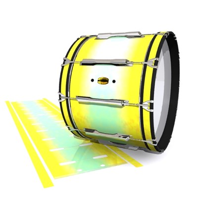 Yamaha 8300 Field Corps Bass Drum Slip - Springtime Fade (Yellow) (Aqua)