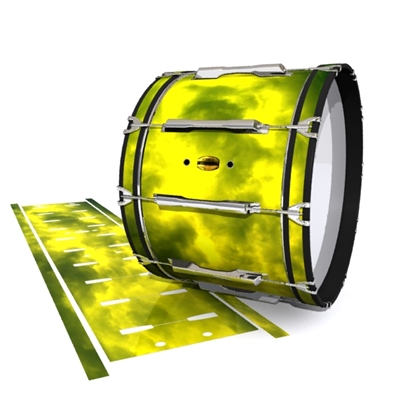 Yamaha 8300 Field Corps Bass Drum Slip - Yellow Smokey Clouds (Themed)