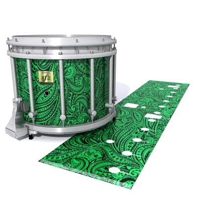 Yamaha 9200 Field Corps Snare Drum Slip - Dark Green Paisley (Themed)