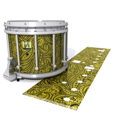 Yamaha 9200 Field Corps Snare Drum Slip - Gold Paisley (Themed)