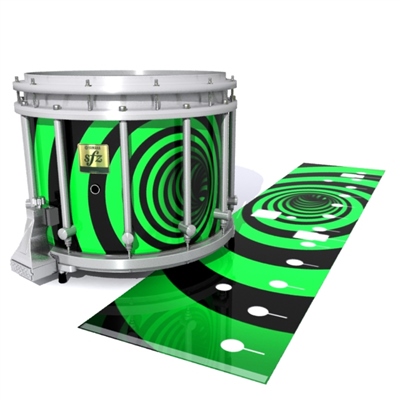 Yamaha 9200 Field Corps Snare Drum Slip - Green Vortex Illusion (Themed)