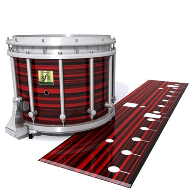 Yamaha 9200 Field Corps Snare Drum Slip - Red Horizon Stripes (Red)