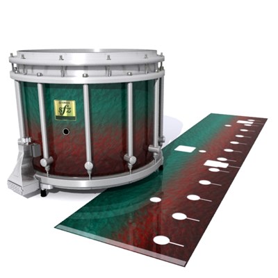 Yamaha 9200 Field Corps Snare Drum Slip - Red River Fade (Red) (Aqua)