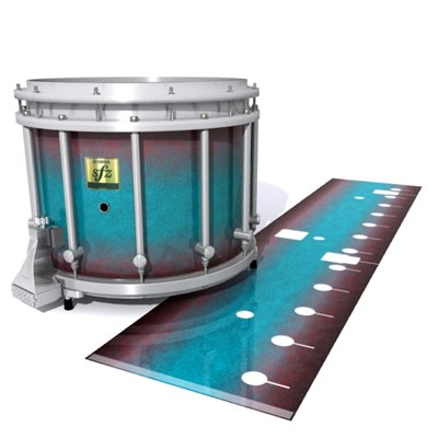 Yamaha 9200 Field Corps Snare Drum Slip - Shark Attack (Aqua) (Red)
