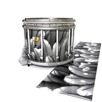 Yamaha 9300/9400 Field Corps Snare Drum Slip - Grey Feathers (Themed)