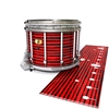 Yamaha 9300/9400 Field Corps Snare Drum Slip - Lateral Brush Strokes Red and Black (Red)