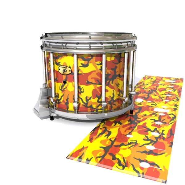 Yamaha 9300/9400 Field Corps Snare Drum Slip - November Fall Traditional Camouflage (Red) (Yellow)