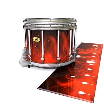 Yamaha 9300/9400 Field Corps Snare Drum Slip - Red Flames (Themed)