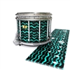 Yamaha 9300/9400 Field Corps Snare Drum Slip - Wave Brush Strokes Aqua and Black (Green) (Blue)