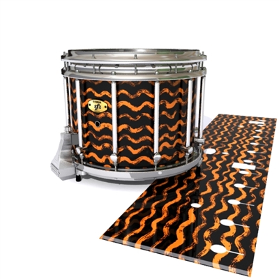 Yamaha 9300/9400 Field Corps Snare Drum Slip - Wave Brush Strokes Orange and Black (Orange)