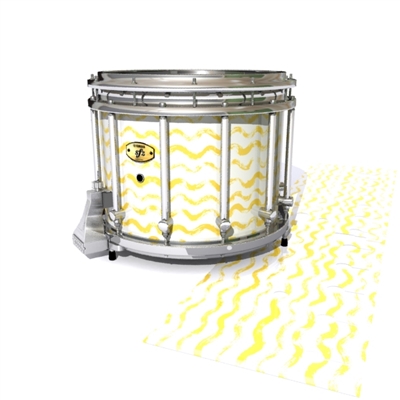 Yamaha 9300/9400 Field Corps Snare Drum Slip - Wave Brush Strokes Yellow and White (Yellow)