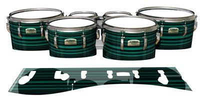 Yamaha 8200 Field Corps Tenor Drum Slips - Aqua Horizon Stripes (Aqua)