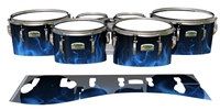 Yamaha 8200 Field Corps Tenor Drum Slips - Blue Flames (Themed)