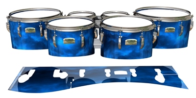 Yamaha 8200 Field Corps Tenor Drum Slips - Blue Smokey Clouds (Themed)