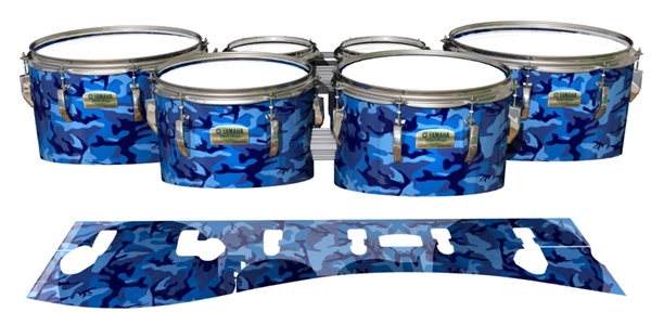 Yamaha 8200 Field Corps Tenor Drum Slips - Blue Wing Traditional Camouflage (Blue)