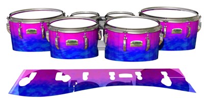 Yamaha 8200 Field Corps Tenor Drum Slips - Cotton Candy (Blue) (Pink)