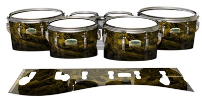 Yamaha 8200 Field Corps Tenor Drum Slips - Desert GEO Marble Fade (Yellow)