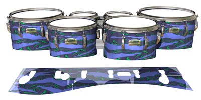 Yamaha 8200 Field Corps Tenor Drum Slips - Electric Tiger Camouflage (Purple)