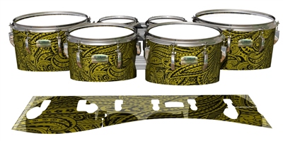 Yamaha 8200 Field Corps Tenor Drum Slips - Gold Paisley (Themed)