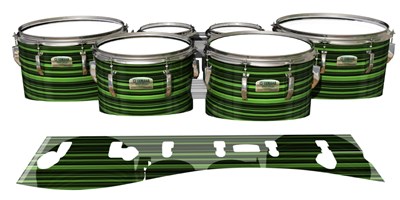 Yamaha 8200 Field Corps Tenor Drum Slips - Green Horizon Stripes (Green)