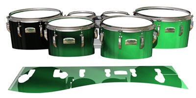 Yamaha 8200 Field Corps Tenor Drum Slips - Green Light Rays (Themed)