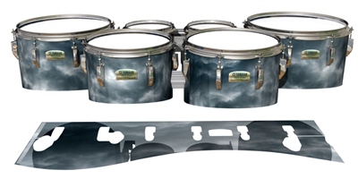 Yamaha 8200 Field Corps Tenor Drum Slips - Grey Smokey Clouds (Themed)