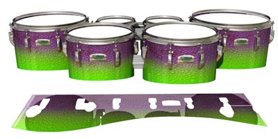 Yamaha 8200 Field Corps Tenor Drum Slips - Joker Drop Fade (Purple) (Green)