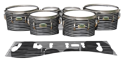 Yamaha 8200 Field Corps Tenor Drum Slips - Lateral Brush Strokes Grey and Black (Neutral)