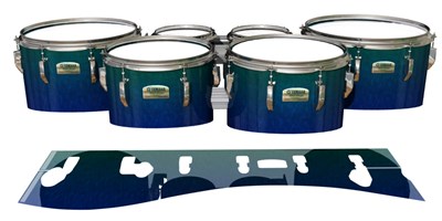 Yamaha 8200 Field Corps Tenor Drum Slips - Mariana Abyss (Blue) (Green)